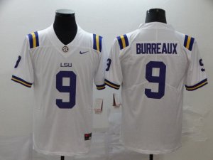 NCAA LSU Tigers #9 Joe Burreaux White College Football Jersey