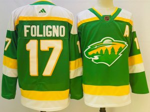 Minnesota Wild #17 Marcus Foligno Green 2022/23 Reverse Retro Jersey