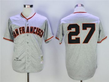 San Francisco Giants #27 Juan Marichal 1962 Throwback Gray Jersey