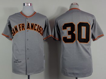 San Francisco Giants #30 Orlando Cepeda 1962 Throwback Gray Jersey