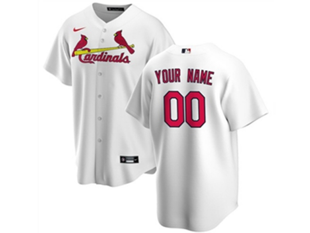 St. Louis Cardinals Custom #00 Home White Cool Base Jersey - Click Image to Close