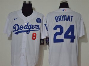 Los Angeles Dodgers #8/24 Kobe Bryant White KB Cool Base Jersey