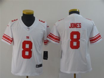 Youth New York Giants #8 Daniel Jones White Vapor Limited Jersey
