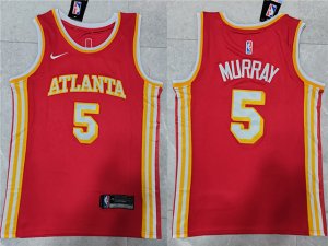 Atlanta Hawks #5 Dejounte Murray Red Swingman Jersey