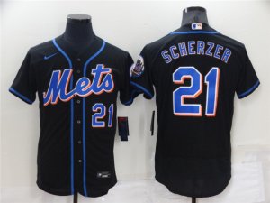 New York Mets #21 Max Scherzer Black Cool Base Jersey