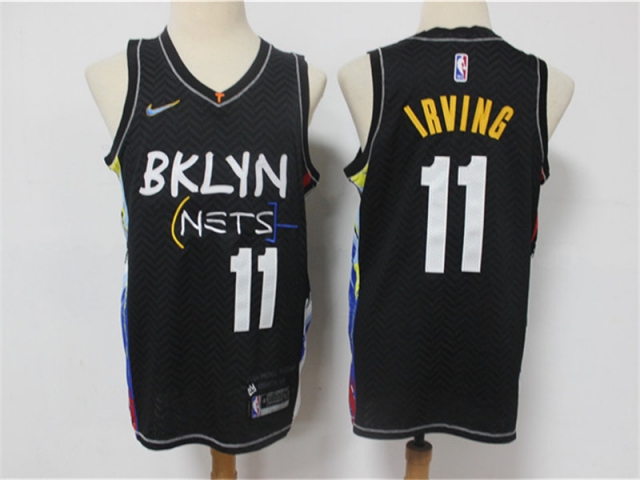 Brooklyn Nets #11 Kyrie Irving 2020-21 Black City Edition Swingman Jersey - Click Image to Close