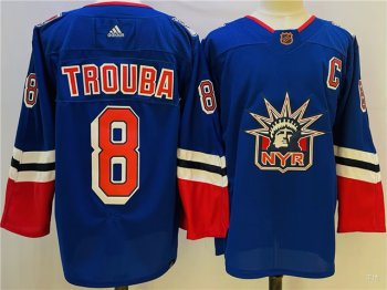 New York Rangers #8 Jacob Trouba Royal 2022/23 Reverse Retro Jersey