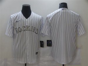 Colorado Rockies Blank White Cool Base Jersey