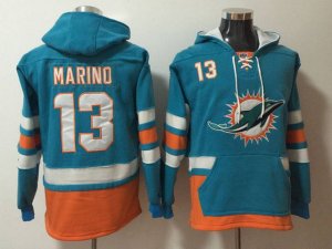 Miami Dolphins #13 Dan Marino Green Pocket Pullover Hoodie