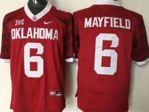 NCAA Oklahoma Sooners #6 Baker Mayfield Red Game Winning Streak College Football Jersey