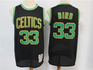 Boston Celtics #33 Larry Bird Black Hardwood Classics Jersey