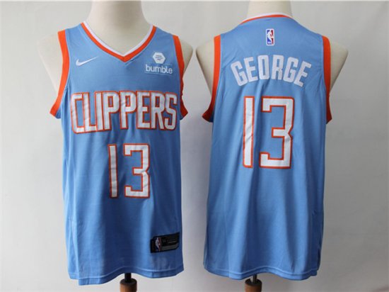 Los Angeles Clippers #13 Paul George Light Blue City Edition Swingman Jersey