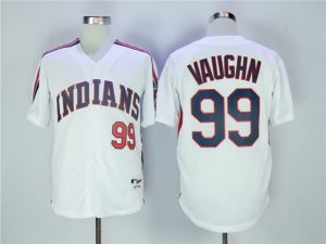 Cleveland Indians #99 Rick Vaughn Throwback White Jersey