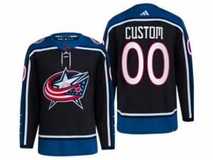 Columbus Blue Jackets #00 Black 2022/23 Reverse Retro Custom Jersey