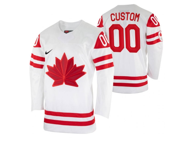 NHL Team Canada Cutom #00 Home White 2022 Beijing Winter Olympics Jersey - Click Image to Close