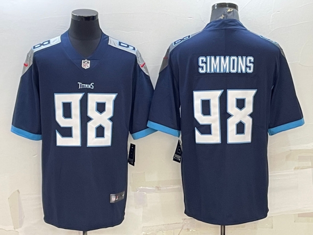 Tennessee Titans #98 Jeffery Simmons Navy Blue Vapor Limited Jersey - Click Image to Close