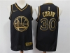 Golden State Warriors #30 Stephen Curry Black Gold Swingman Jersey