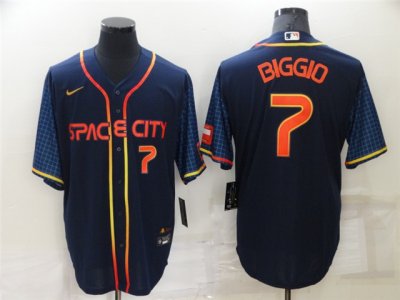 Houston Astros #7 Craig Biggio 2022 Navy City Connect Cool Base Jersey