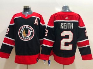 Chicago Blackhawks #2 Duncan Keith Black 2021 Reverse Retro Jersey