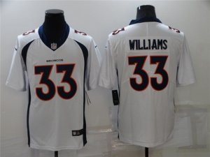 Denver Broncos #33 Javonte Williams White Vapor Limited Jersey