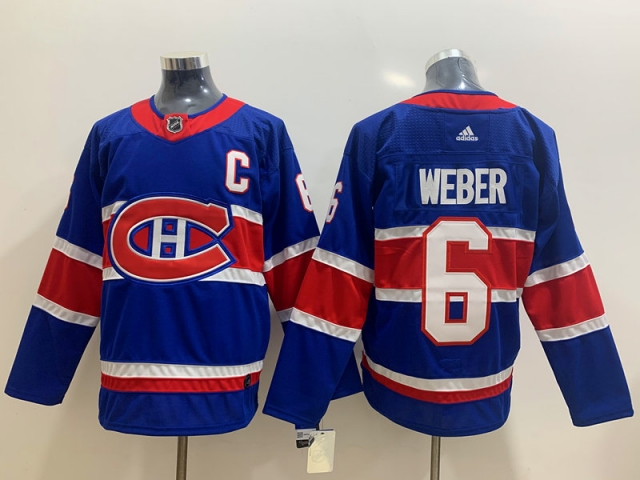 Montreal Canadiens #6 Shea Weber Blue 2021 Reverse Retro Jersey - Click Image to Close