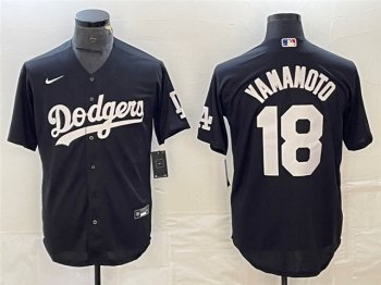 Los Angeles Dodgers #18 Yoshinobu Yamamoto Black Turn Back The Clock Jersey