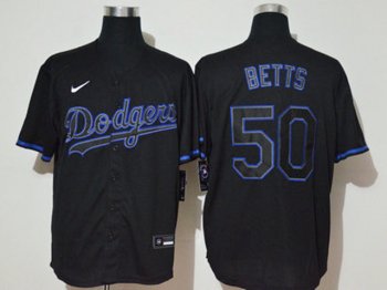 Los Angeles Dodgers #50 Mookie Betts Black Cool Base Jersey