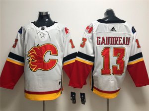 Calgary Flames #13 Johnny Gaudreau White Jersey