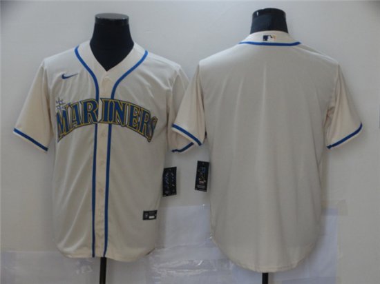 Seattle Mariners Blank Cream Cool Base Team Jersey