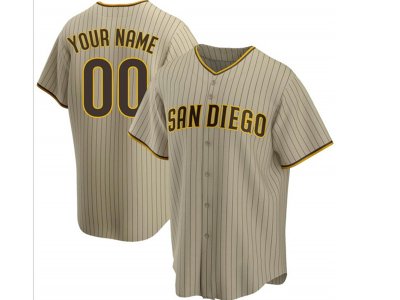 San Diego Padres Custom #00 Alternate Gray Pinstripe Cool Base Jersey