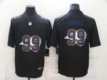 Los Angeles Rams #99 Aaron Donald Black Shadow Logo Limited Jersey