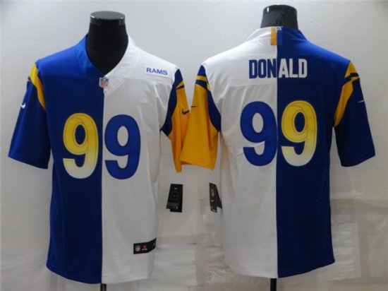 Los Angeles Rams #99 Aaron Donald Blue/White Split Vapor Limited Jersey