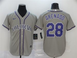 Colorado Rockies #28 Nolan Arenado Gray Cool Base Jersey