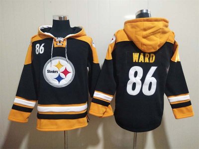 Pittsburgh Steelers #86 Hines Ward Black Pullover Hoodie Jersey