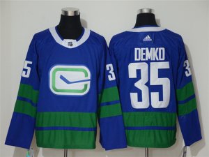 Vancouver Canucks #35 Thatcher Demko Alternate Blue Jersey