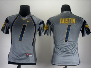 Women's NCAA West Virginia Mountaineers #1 Tavon Austin Gray Jersey