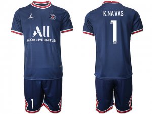 Club Paris Saint Germain #1 K.Navas Home Navy 2021/2022 Soccer Jersey