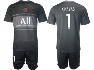 Club Paris Saint Germain #1 K.Navas 3rd Black 2021/2022 Soccer Jersey