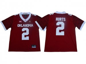 NCAA Oklahoma Sooners #2 Jalen Hurts Red Game Winning Streak College Football Jersey