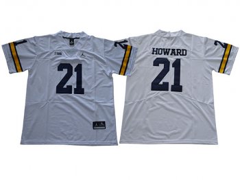 NCAA Michigan Wolverines #21 Desmond Howard White College Football Jersey