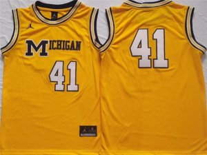 NCAA Michigan Wolverines #41 Glen Rice Yellow College Basketball Jersey