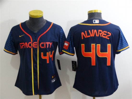 Women's Houston Astros #44 Yordan Alvarez 2022 Navy City Connect Cool Base Jersey