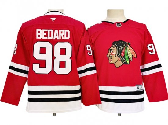 Chicago Blackhawks #98 Connor Bedard 2024 Youth Red Jersey