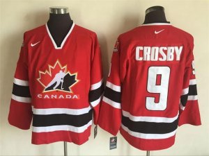 2002 Winter Olympics Team Canada #9 Sidney Crosby CCM Vintage Red Hockey Jersey