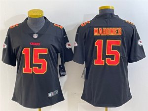 Womens Kansas City Chiefs #15 Patrick Mahomes Black Fashion Limited Jersey