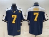 Dallas Cowboys #7 Trevon Diggs Thanksgiving Navy Gold Vapor Limited Jersey