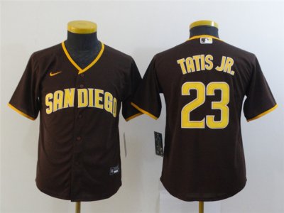 Youth San Diego Padres #23 Fernando Tatis Jr. Brown 2020 Cool Base Jersey