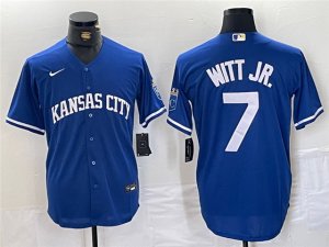 Kansas City Royals #7 Bobby Witt Jr. Royal Blue Cool Base Jersey