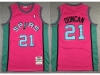 San Antonio Spurs #21 Tim Duncan 1998-99 Pink Reload Hardwood Classics Jersey