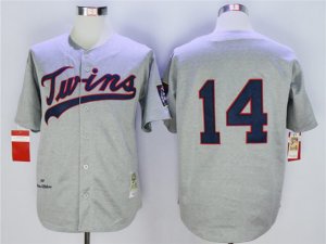 Minnesota Twins #14 Kent Hrbek 1969 Throwback Grey Jersey